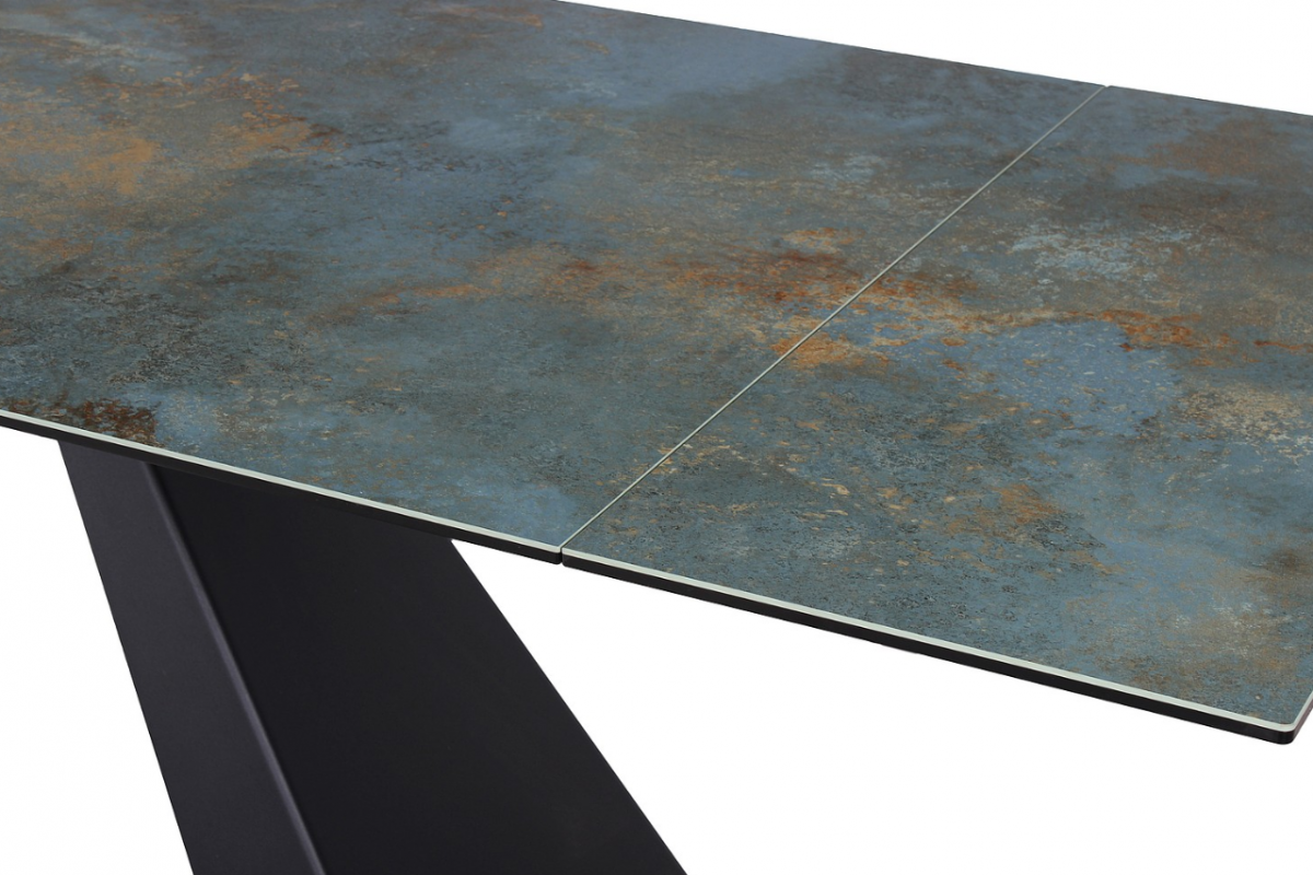 Стол обеденный раскладной Salvadore Ceramic Signal 90х160 Ossido Verde/черный мат