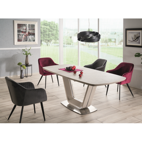 Стол обеденный раскладной Armani Ceramic 160 Signal серый