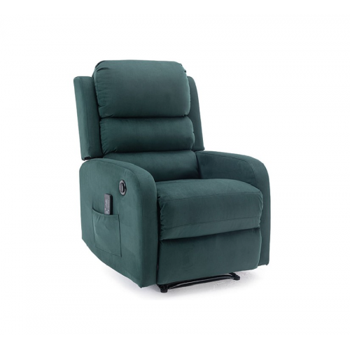 Кресло раскладное массажное Pegaz Velvet M Signal зеленый (Bluvel 78)