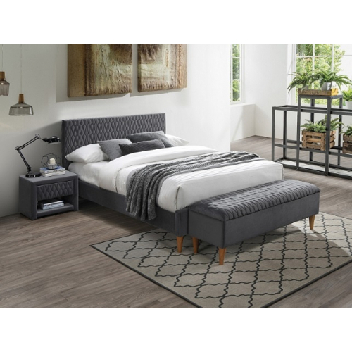 Кровать Azurro Velvet 160х200 Signal серый