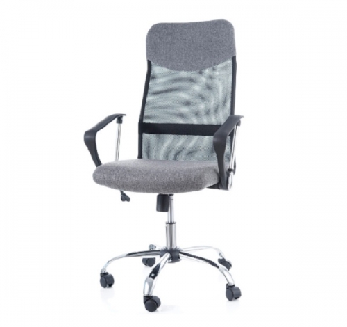 Кресло офисное Q-025M Signal ткань серый/черный